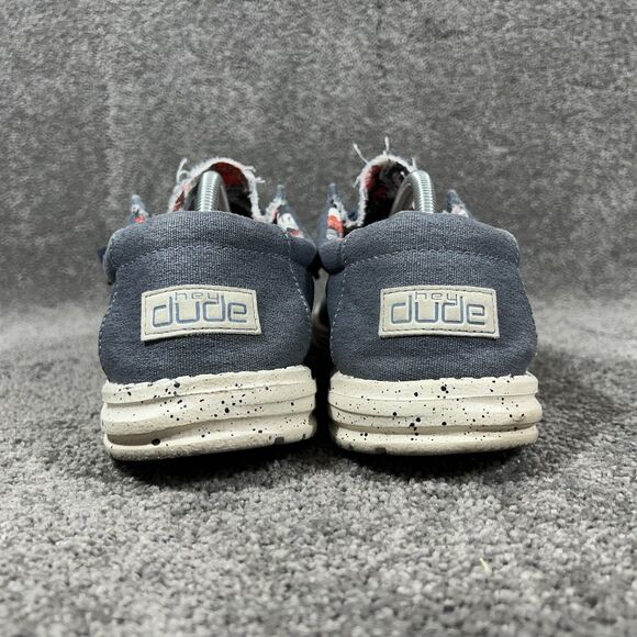 Hey Dude Wally Stretch Men’s Sz 12 Blue Lightweight Slip On Casual Loafer Shoes - Picture 6 of 12